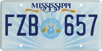 MS license plate FZB657