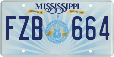 MS license plate FZB664