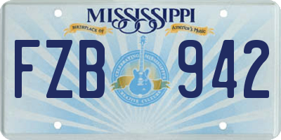 MS license plate FZB942