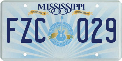 MS license plate FZC029