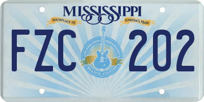MS license plate FZC202