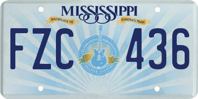 MS license plate FZC436