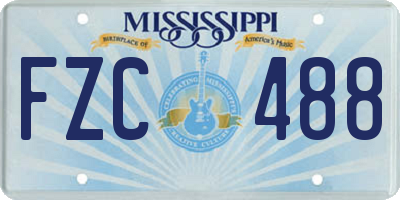 MS license plate FZC488