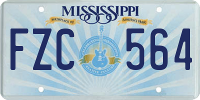 MS license plate FZC564