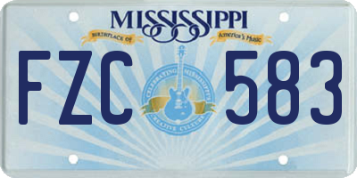 MS license plate FZC583