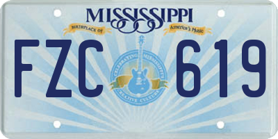 MS license plate FZC619