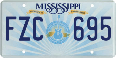 MS license plate FZC695
