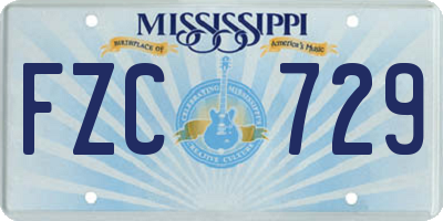 MS license plate FZC729