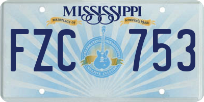 MS license plate FZC753