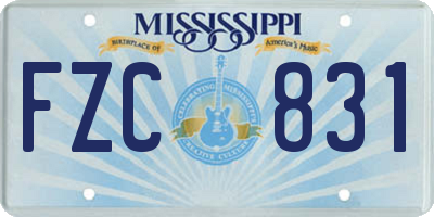 MS license plate FZC831