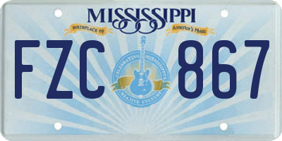 MS license plate FZC867