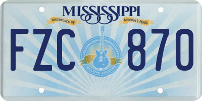 MS license plate FZC870