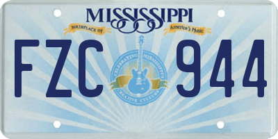 MS license plate FZC944