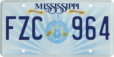 MS license plate FZC964