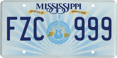 MS license plate FZC999