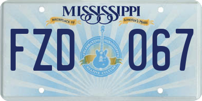 MS license plate FZD067