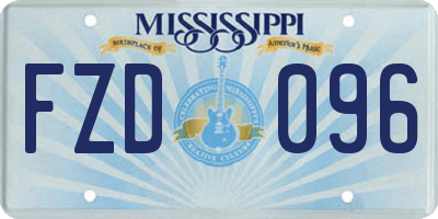 MS license plate FZD096