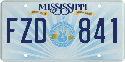 MS license plate FZD841