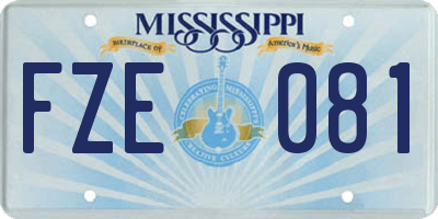 MS license plate FZE081
