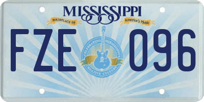 MS license plate FZE096