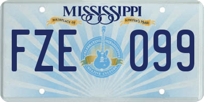 MS license plate FZE099