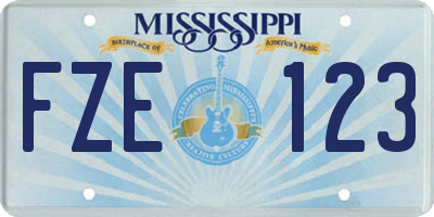MS license plate FZE123