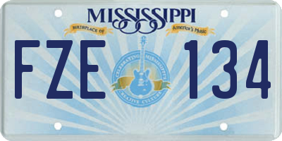 MS license plate FZE134