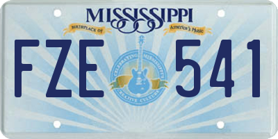 MS license plate FZE541