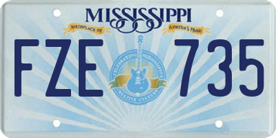 MS license plate FZE735