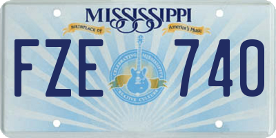MS license plate FZE740