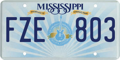 MS license plate FZE803