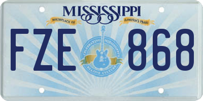 MS license plate FZE868