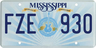 MS license plate FZE930
