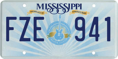 MS license plate FZE941