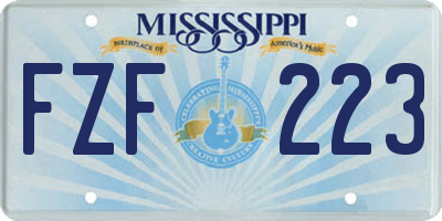 MS license plate FZF223