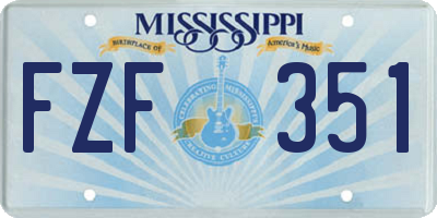 MS license plate FZF351