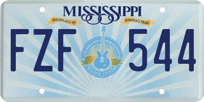 MS license plate FZF544