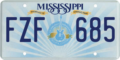 MS license plate FZF685