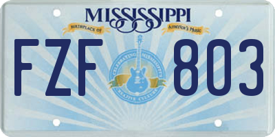 MS license plate FZF803
