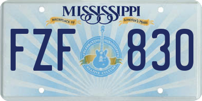 MS license plate FZF830