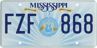 MS license plate FZF868