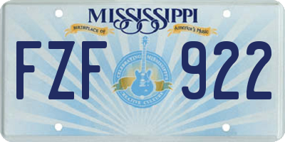 MS license plate FZF922