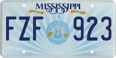 MS license plate FZF923