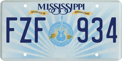MS license plate FZF934