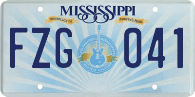 MS license plate FZG041