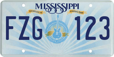 MS license plate FZG123