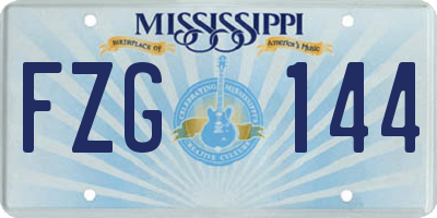 MS license plate FZG144