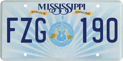 MS license plate FZG190