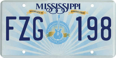 MS license plate FZG198