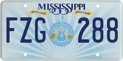 MS license plate FZG288